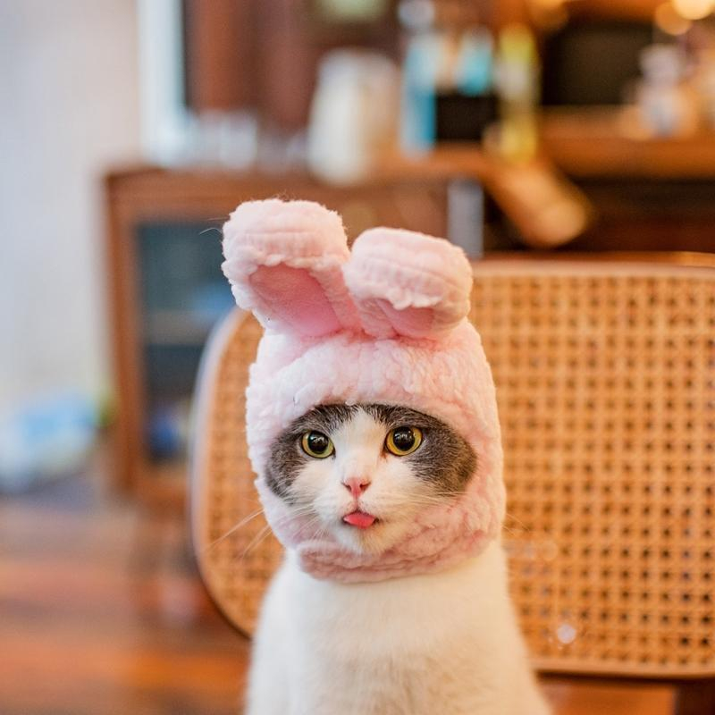 Bunny Hat for Cat - Topi Telinga Kelinci Untuk Kucing Cosplay Rabbit Ear Hat for Cat Dog Cute