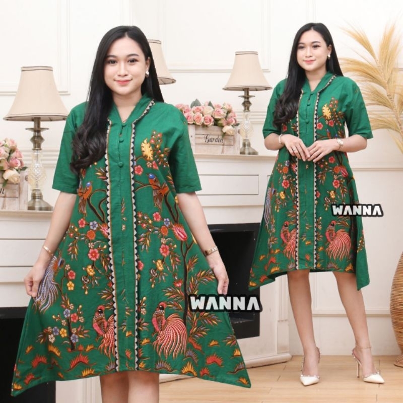 Model DRESS BATIK PESTA MEWAH TERBARU dress wanita elegan modern