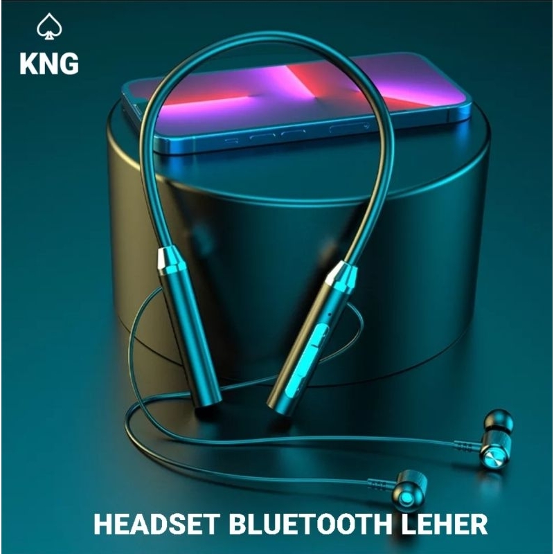 Headphone Bluetooth Sport Wireless Stereo K21 Gantung Di Leher Dengan Mikrofon - Headset 5.0 Nirkabel