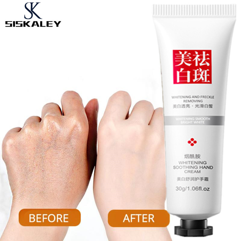 SISKALEY Niacinamide Whitening Hand Cream Moisturizing And Hydrating Repair Soothe Soften Improve Hand Skin 30g