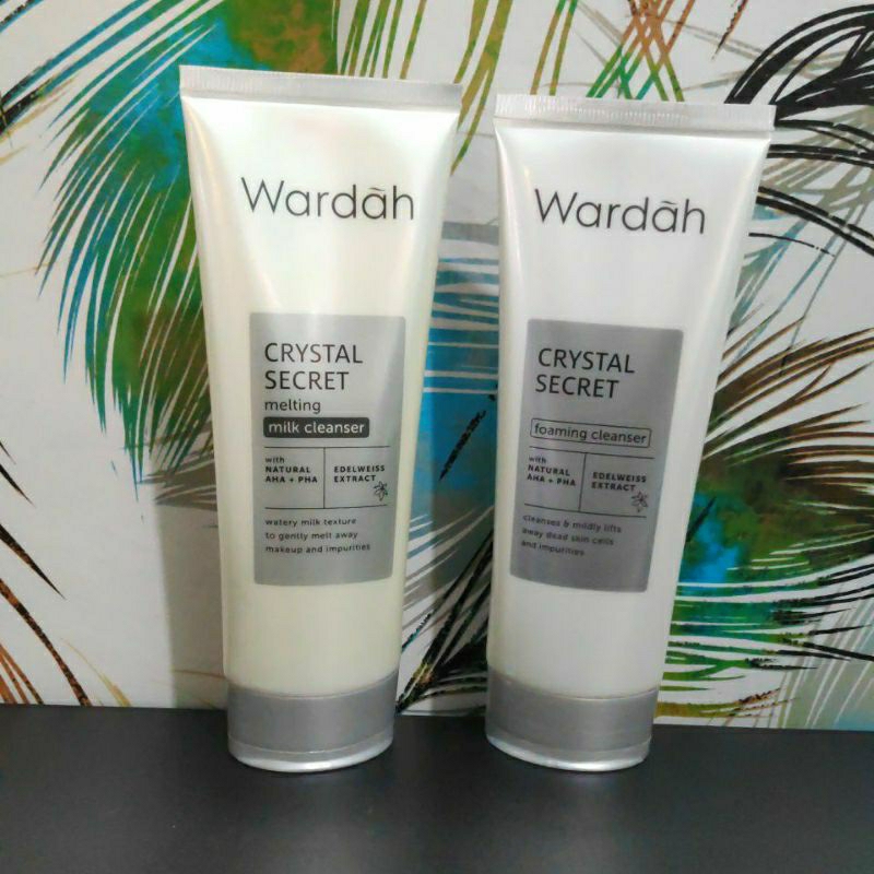 Wardah Crystal Secret Sabun Cuci Muka 100ml Melting Milk Cleanser - Foaming Cleanser Pembersih wajah Makeup Natural AHA + PHA Make Up