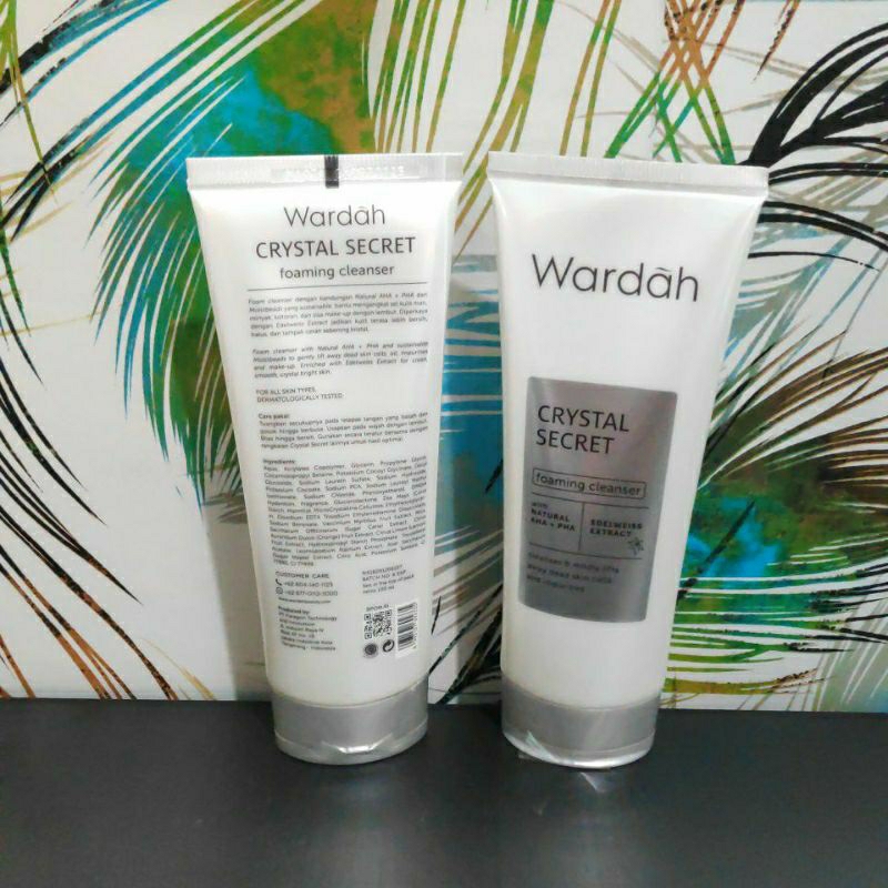 Wardah Crystal Secret Sabun Cuci Muka 100ml Melting Milk Cleanser - Foaming Cleanser Pembersih wajah Makeup Natural AHA + PHA Make Up