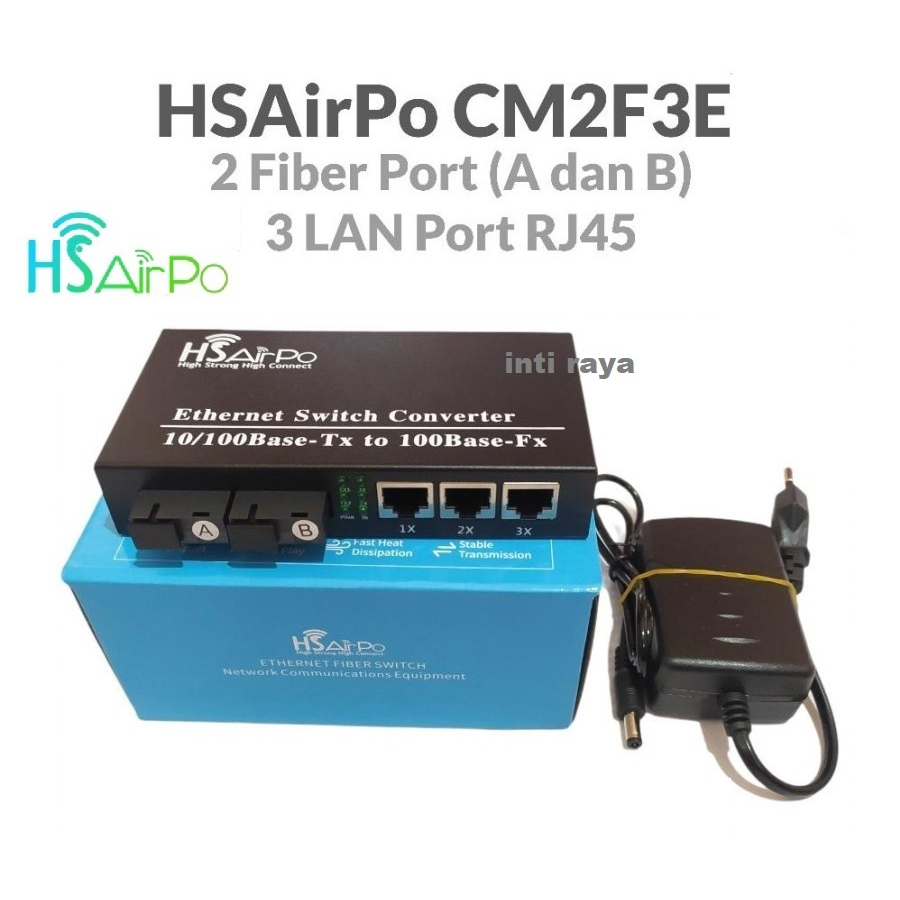 HSAIRPO MEDIA CONVERTER 2 FIBER 3 ETH 10/100 HS AIRPO CM2F3E