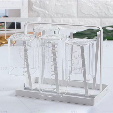 UG Rak Gelas Minimalis Tempat Cangkir Rak Dapur Organizer Cup Holder 6 Slot