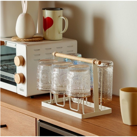 UG Rak Gelas Minimalis Tempat Cangkir Rak Dapur Organizer Cup Holder 6 Slot