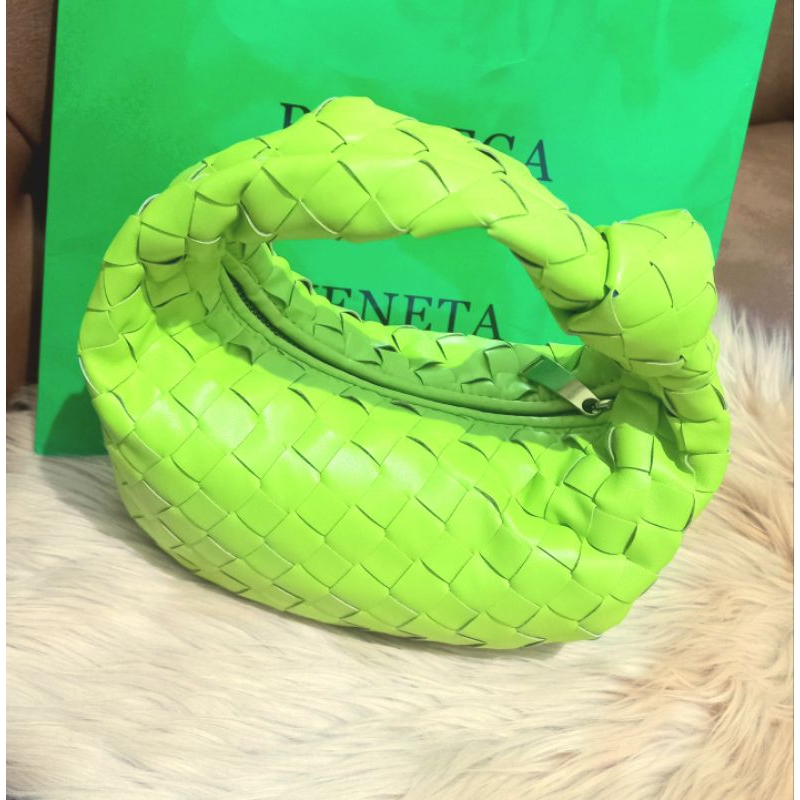 BV Mini Jodie bag in acid kiwi / lime preloved like new