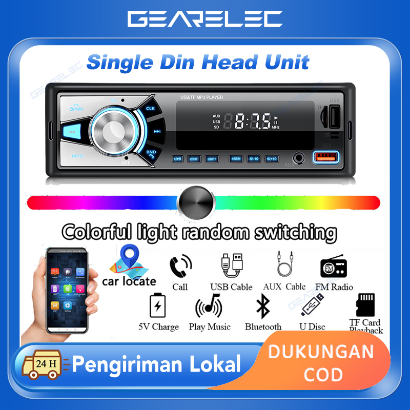 Tape Audio Radio Mobil with Phone App Control Multifungsi Bluetooth USB MP3 Head unit FM Radio bisa AUX TF USB