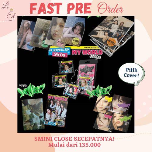 aespa - 3rd Mini Album [MY WORLD] pilih cover (SMini/Poster/Zine/Intro/Tabloid ver) Ktown Makestar B