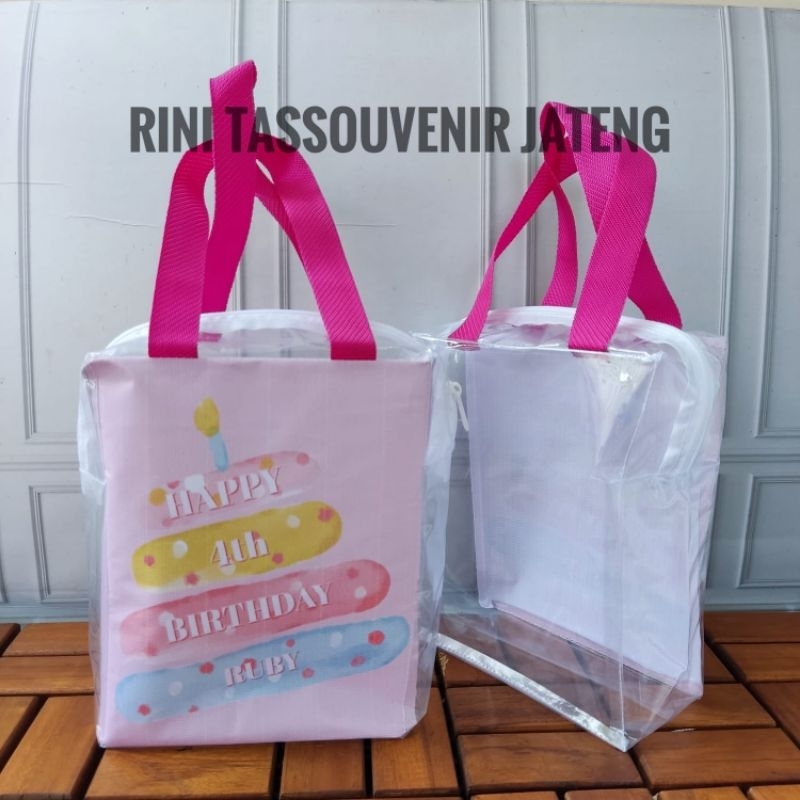 tas resleting mika transparan