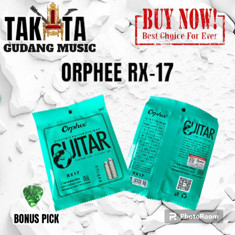 Senar Gitar Orphee RX17 Senar Orphee XL 010 Orphee Electric 010 bonus pick