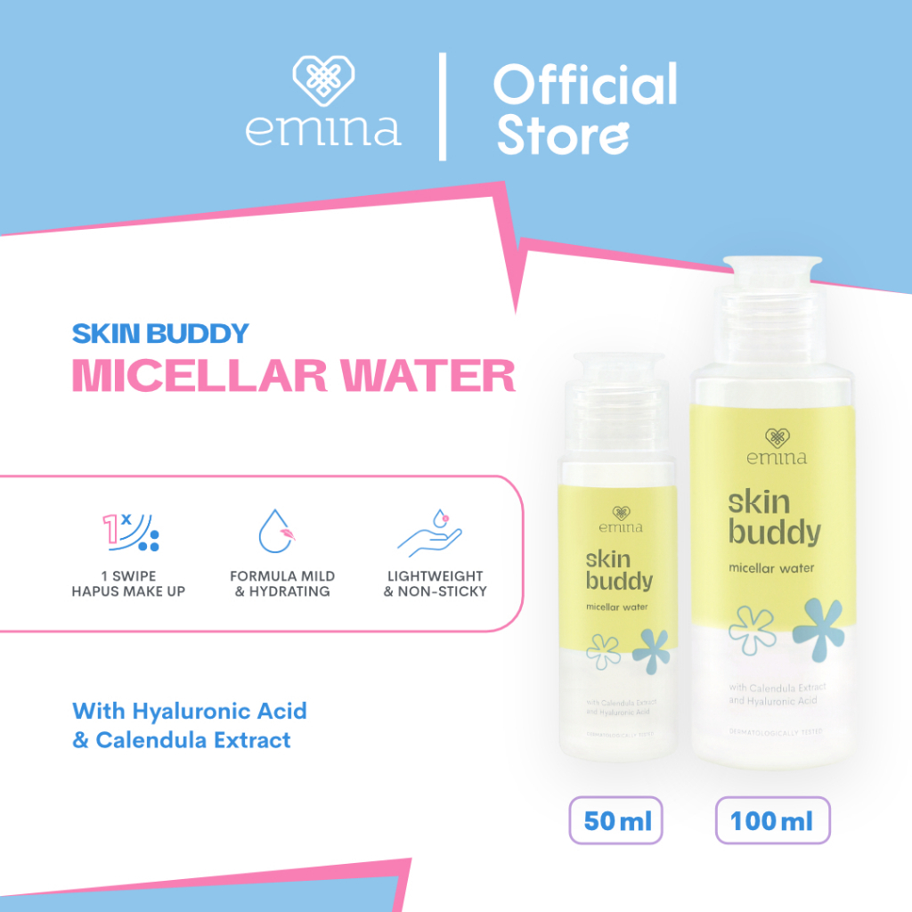 ✨ AKU MURAH ✨ Emina Skin Buddy Micellar Water / Pembersih Wajah Mild &amp; Hydrating, Menghidrasi &amp; Menyegarkan Kulit