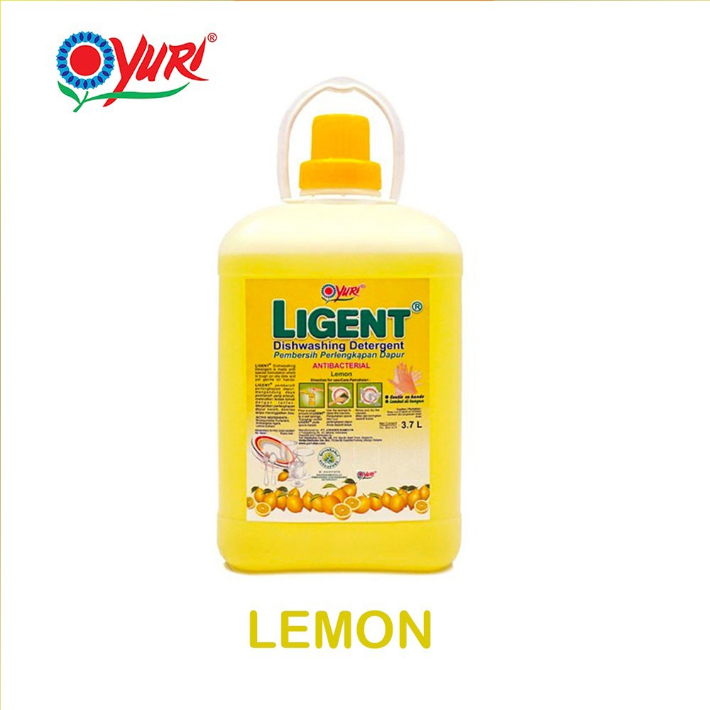 Yuri Ligent Sabun Cuci Piring Anti Bacterial Dishwashing Detergent 3.7 Liter - Tersedia Pilihan Aro