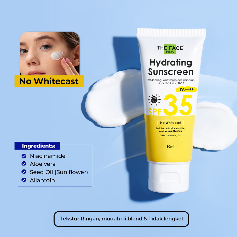 ⭐BAGUS⭐ [BPOM] THE FACE Hydrating Sunscreen UV Defender 30ml-SPF35/PA++++ | Tabir Surya UVA UVB