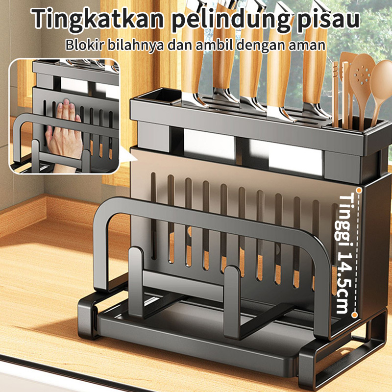 Rak Dapur Tempat Pisau Tempat Talenan Tempat Penyimpanan Alat Dapur Rak Sendok