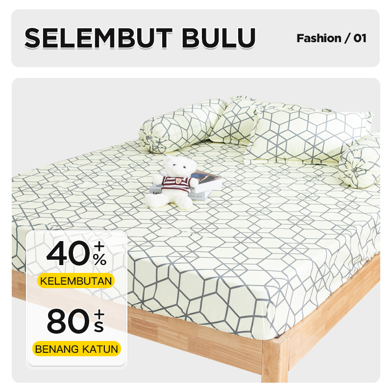 Sprei Aesthetic Ala Korea Motif Premium Ukuran 120CM X 200CM Sprei Motif Warna Free Sarung Bantal Dan Guling WH66