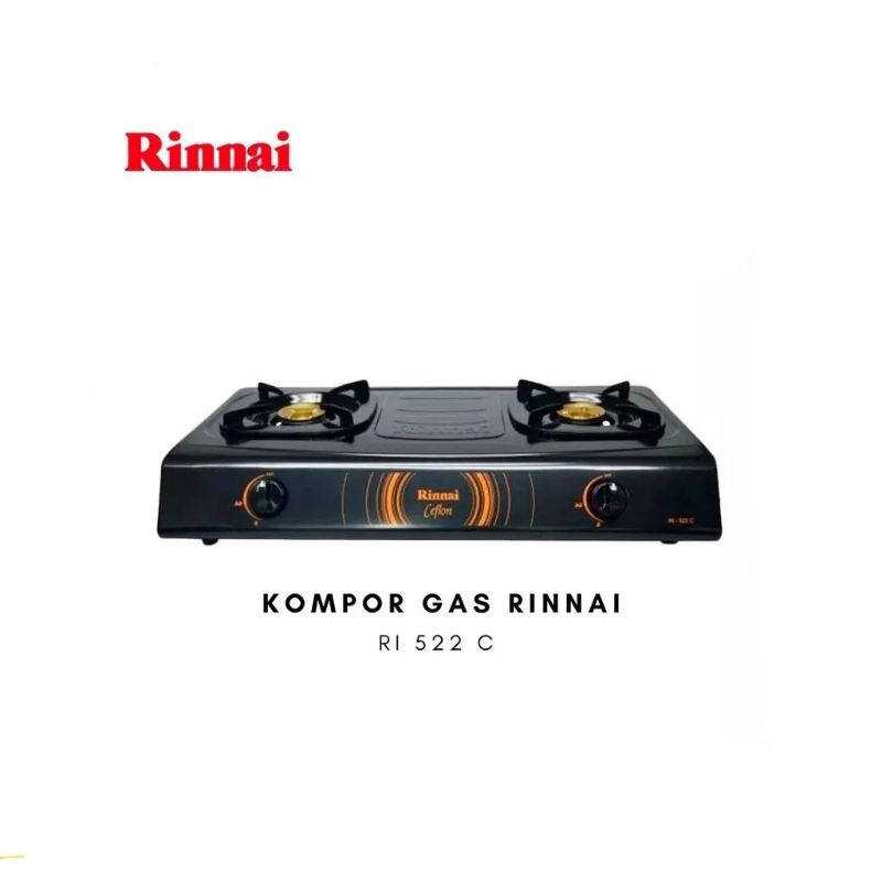 kompor gas rinnai RI 522C Ceflon api ekonomis / kompor 2 tungku rinnai RI 522 c / rinnai ri522c