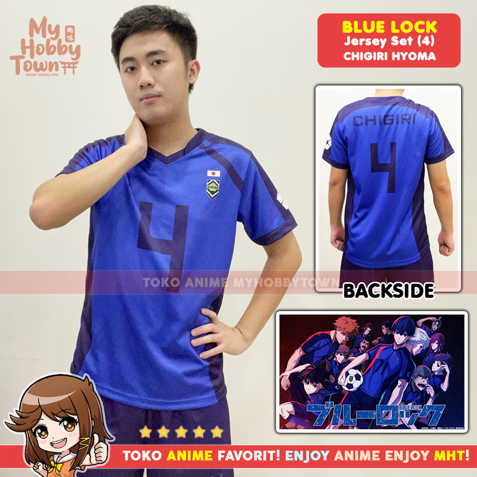 Kostum Jersey Blue Lock No. 4 Hyoma Chigiri Anime Cosplay