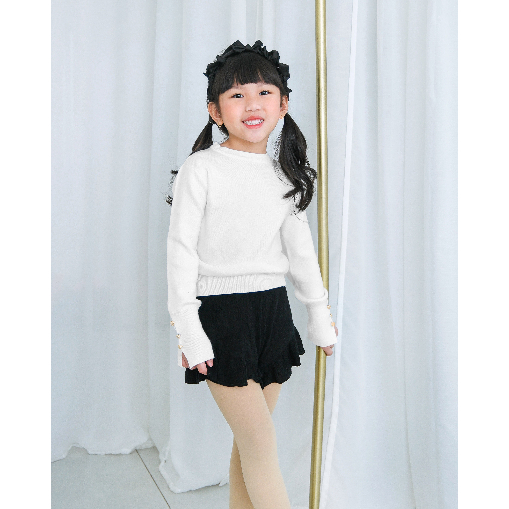 Hunny Bunny ALICHA LONGSLEEVE | Blouse Rajut Anak | Atasan Anak Knit | Rajut Anak Premium | Sweater Rajut Polos