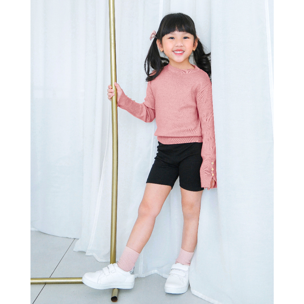 Hunny Bunny ALICHA LONGSLEEVE | Blouse Rajut Anak | Atasan Anak Knit | Rajut Anak Premium | Sweater Rajut Polos