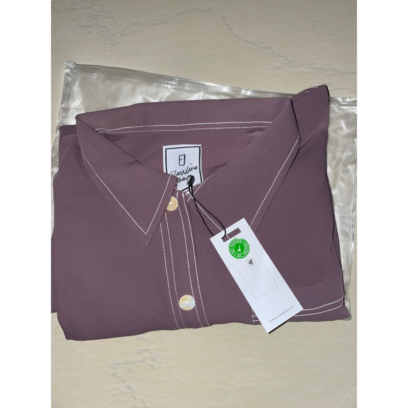 Elmadina Abaya Kemejabaya Eggplant L/ Elmadina Neng Jaya