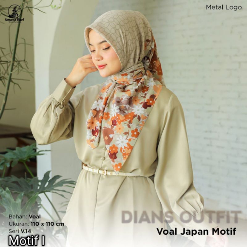 Umama - Voal Japan PART 2 Print LC Kerudung Motif Segi Empat Umama Scarf Original