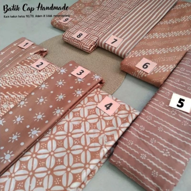 Kain Batik Cap Coklat Susu Batik Cap Coklat susu Bahan Batik Coklat Susu Kain Batik Coksu Batik Katu