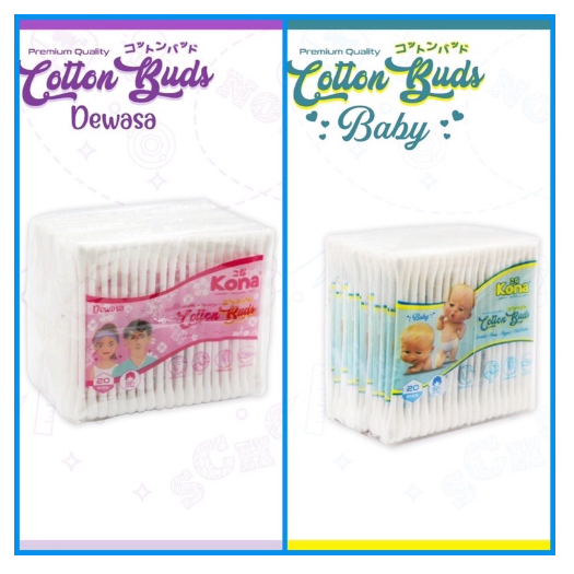 Cotton Bud Kona / cutton bud Dewasa dan Bayi 1 Pack isi 240 Stik kapas pembersih telinga korek kuping 240pcs