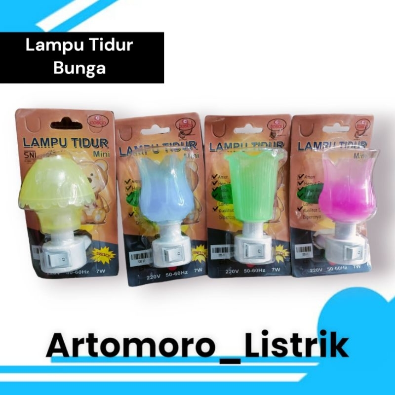 Lampu Tidur Model Bunga  Lampu Tidur Murah / Lampu Tidur Ayam Sensor / Lampu Tidur Bunga Sensor