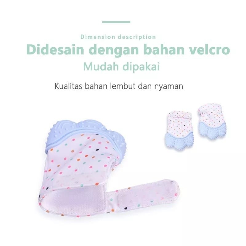 Sarung Tangan Teether  Bayi Gigitan Mainan Mitten Baby Glove