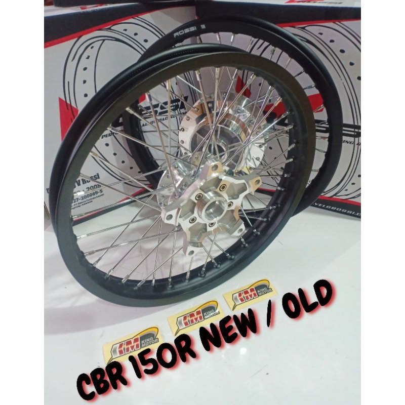 Velg Jari Jari Ring 17 140-160-185-215 Merk Rossi Hitam-Chrome Untuk Motor CBR 150R NEW / OLD Satu S