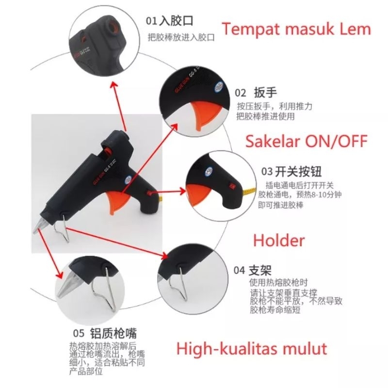 Lem Tembak Glue Gun 20Watt / Lem Tembak Home Frozen / Harga Terbaik