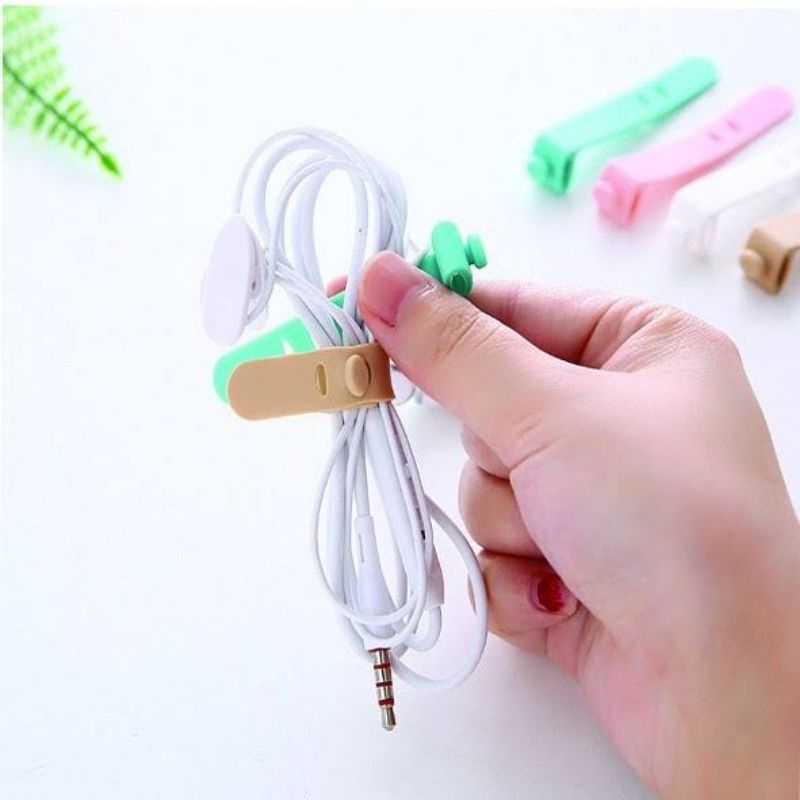 Pengikat Kabel Charger Silicon Kabel Organizer Penggulung Kabel