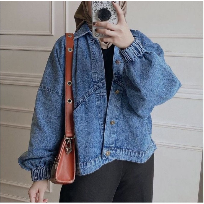 Hyro Jaket Jeans Batwing Wanita / Jaket Jeans Oversize Fashion Wanita Korean outfit - BB0G