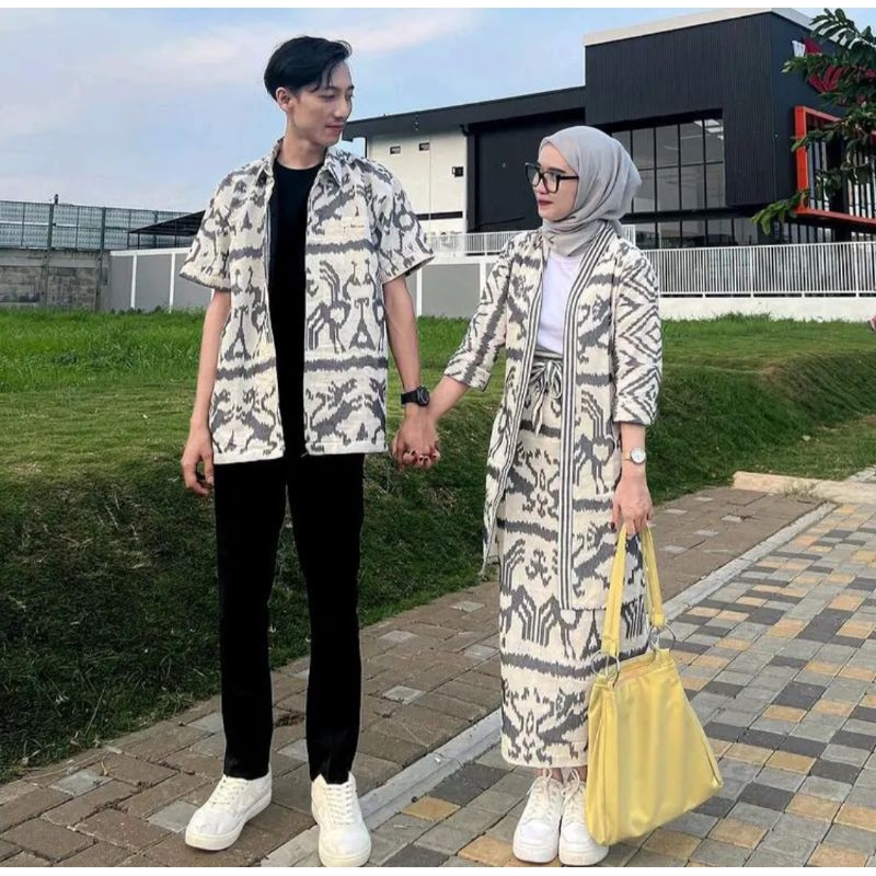 ready stok madam white ntt couple full tenun - madam white ntt 01 - baju tenun couple - baju kondangan - couple full tenun - baju tenun