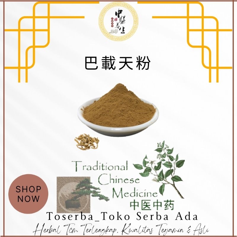 

100gr Bubuk Herbal Ba Ji Tian 巴载天 Indian Mulberry Root Morinda BaJiTian Morinda Officinalis Morindae Radix Ba Zai