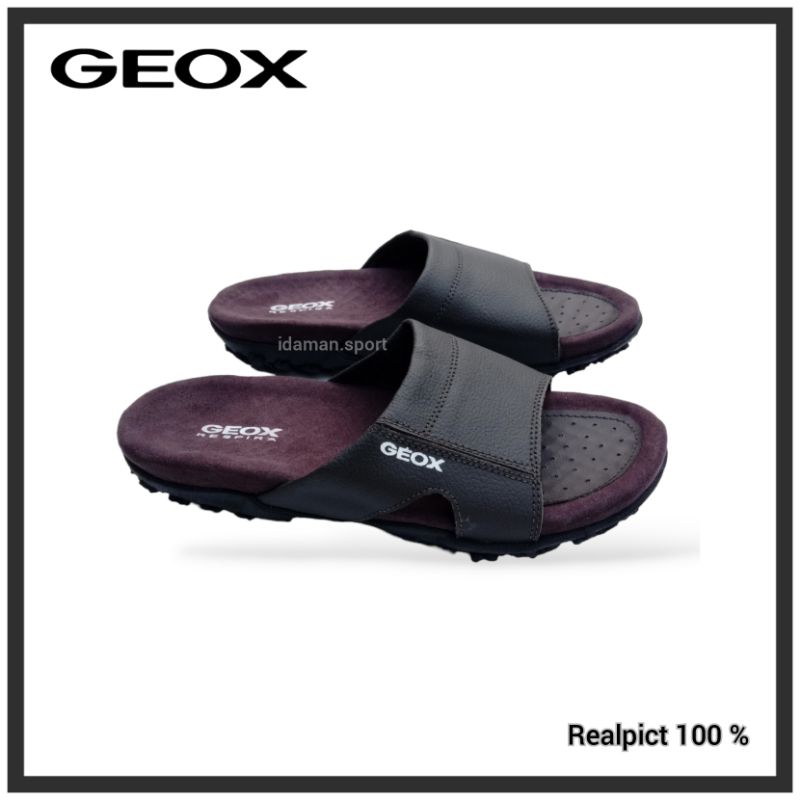 SANDAL GEOX_PRIA KULIT SELOP COWOK / SANDAL BAPAK-BAPAK GANTENG BAHAN KULIT SLIP ON GEOX Lebaran