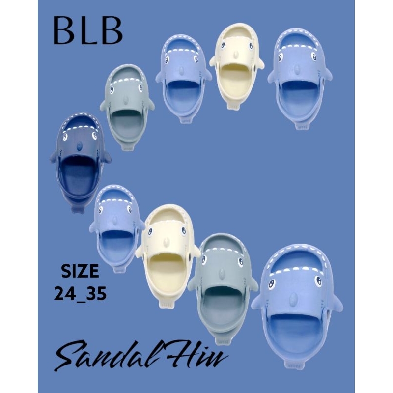 Sandal Hiu Anak Laki laki Dan Perempuan Sandal Anak Hiu Tali Belakang Unisex Sandal Anak Trendy Kekinian Baby Shark Terbaru