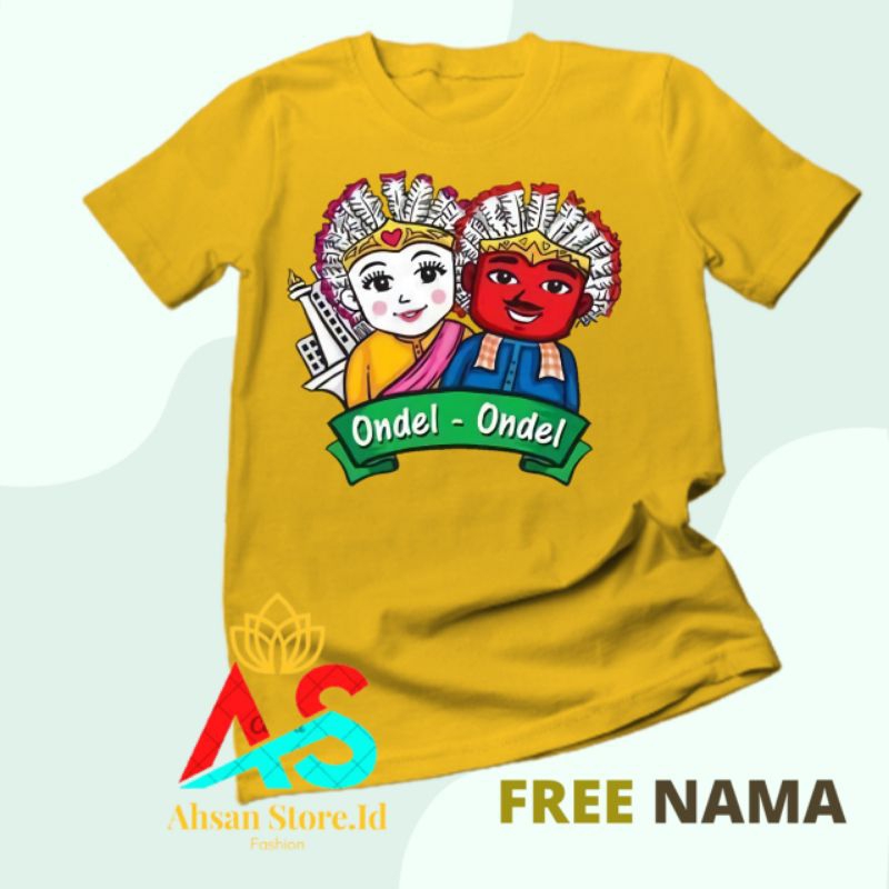Kaos Anak ONDEL-ONDEL Bahan Katun | Kaos Anak Laki-Laki ONDEL-ONDEL | Kaos Anak Unisex Karakter ONDE