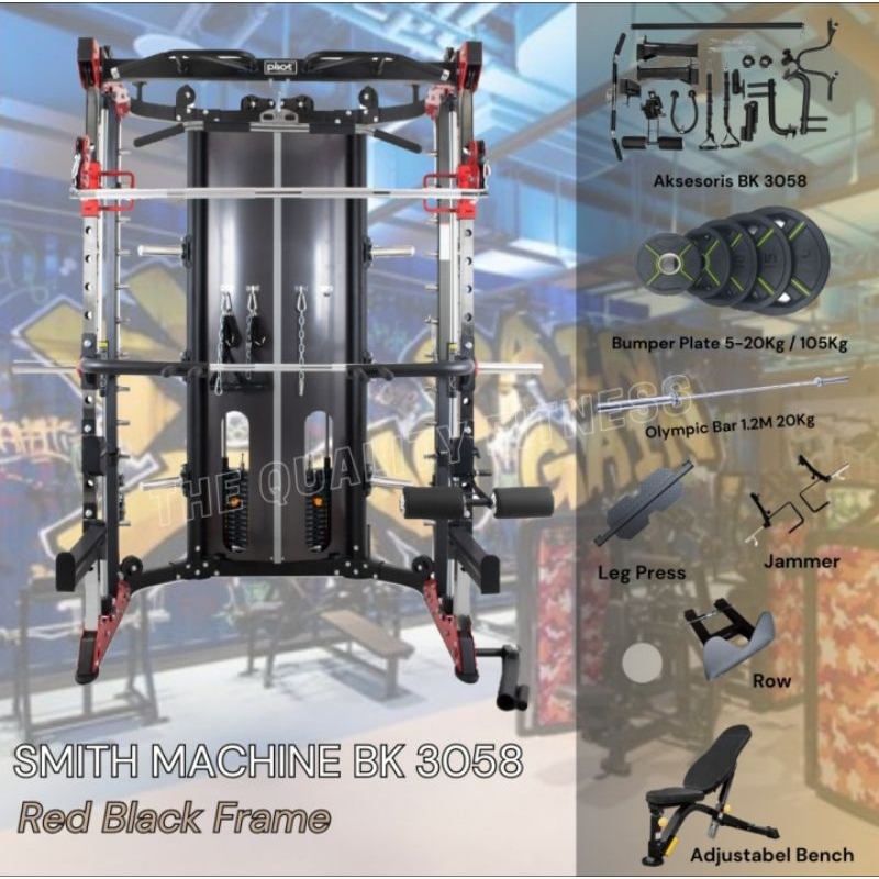 Paket Komplit Smith Multi Fungsional Machine BK3058 Frame Red Black