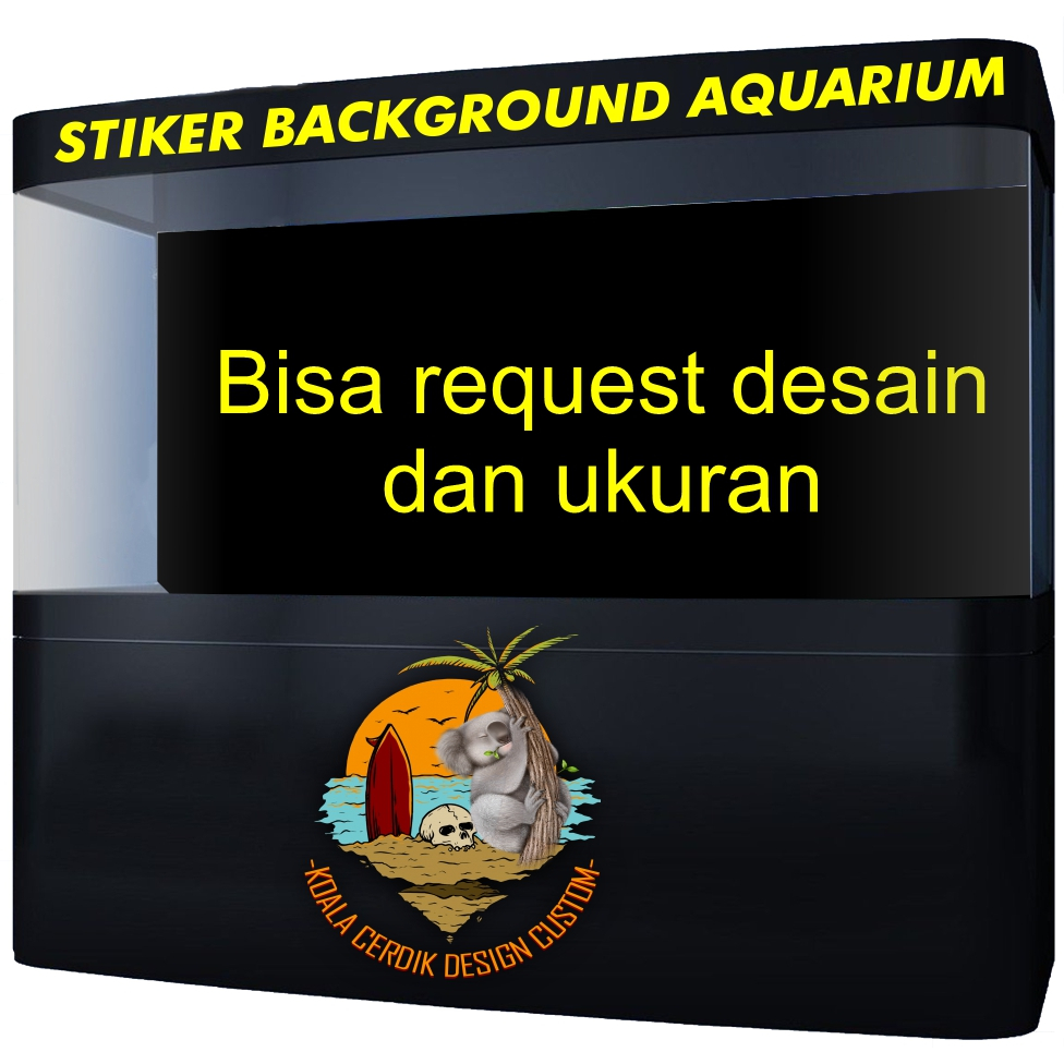STIKER BACKGROUND AQUARIUM belakang bisa request/custom gambar