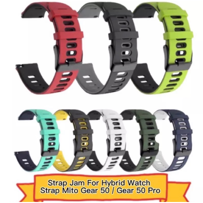 YSW Tali Jam 22mm Universal Silicone Watch Strap Mito Gear 50 / Gear 50 Pro