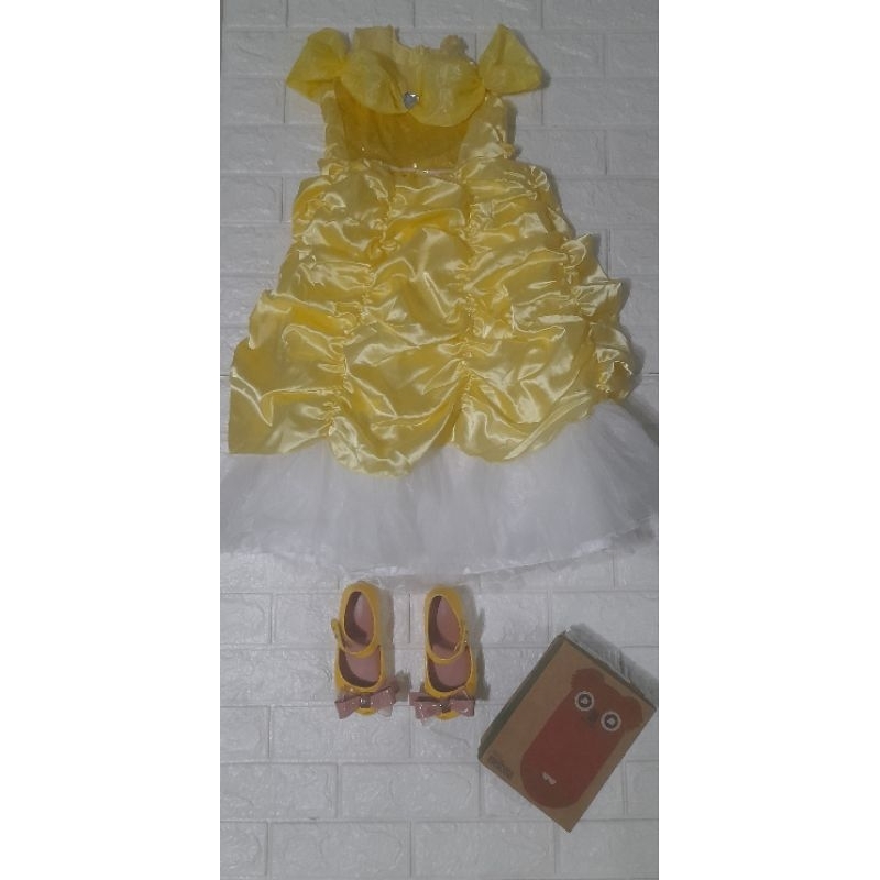 dress anak belle baju princess belle size 6 preloved