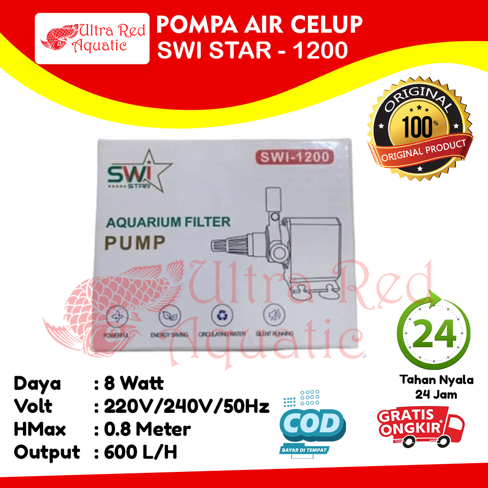 Pompa Air Celup Aquarium SWI-1200 Power Head 1200 Murah Aquarium Aquascape