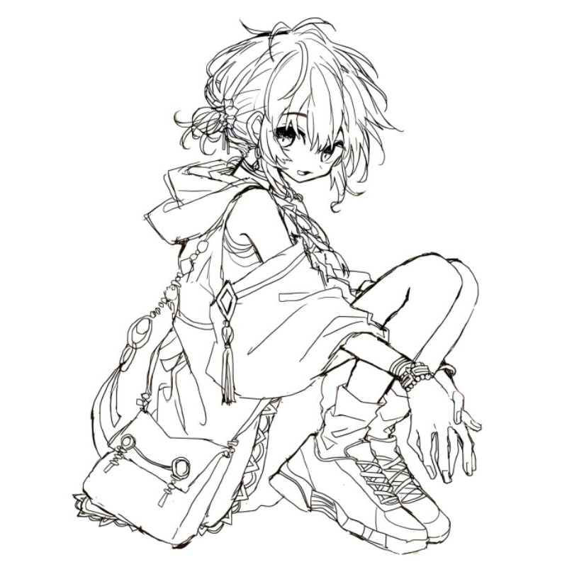 

ANIME SERIES - Gambar Sketsa Mewarnai Tokoh Anime Cewek Cowok Dengan Berbagai Karakter dan Sifat - Hvs A4 80 Gsm Isi 25 Lembar