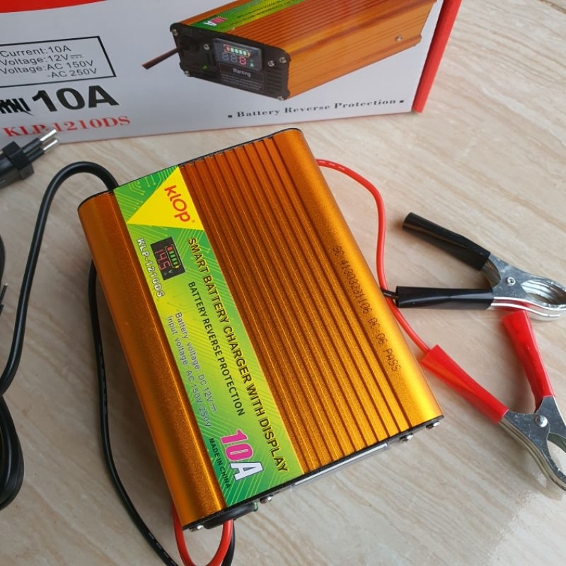 SMART BATTERY CHARGER CASAN AKI 12V 10AMPER ADA DISPLAY KLOP