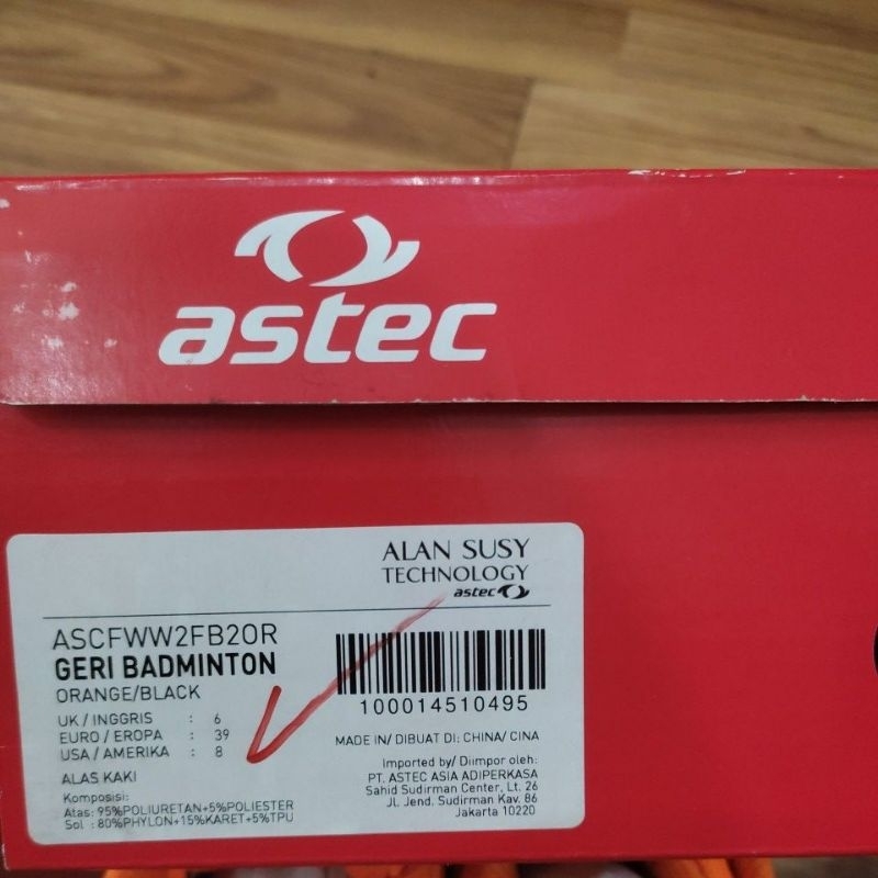 Sepatu Astec Geri Badminton