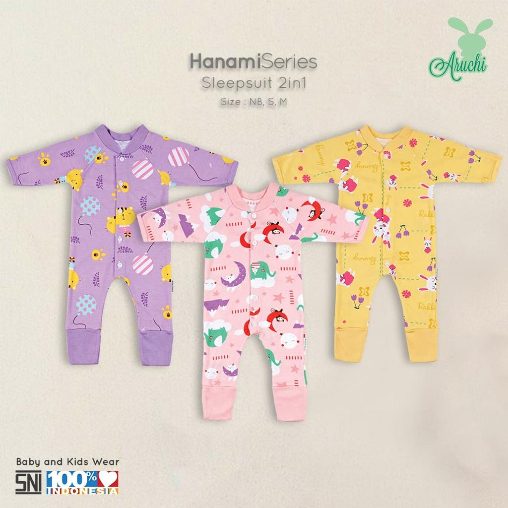 Aruchi Baby Jumpsuit Motif 2in1 Buka Kaki - Jumpsuit Bayi/Jumper bayi