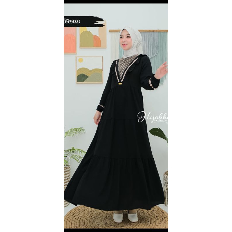 Halise Dress by halis // gamis Busui //gamis crinkle ori mkx renda //gamis Crinkle umpak