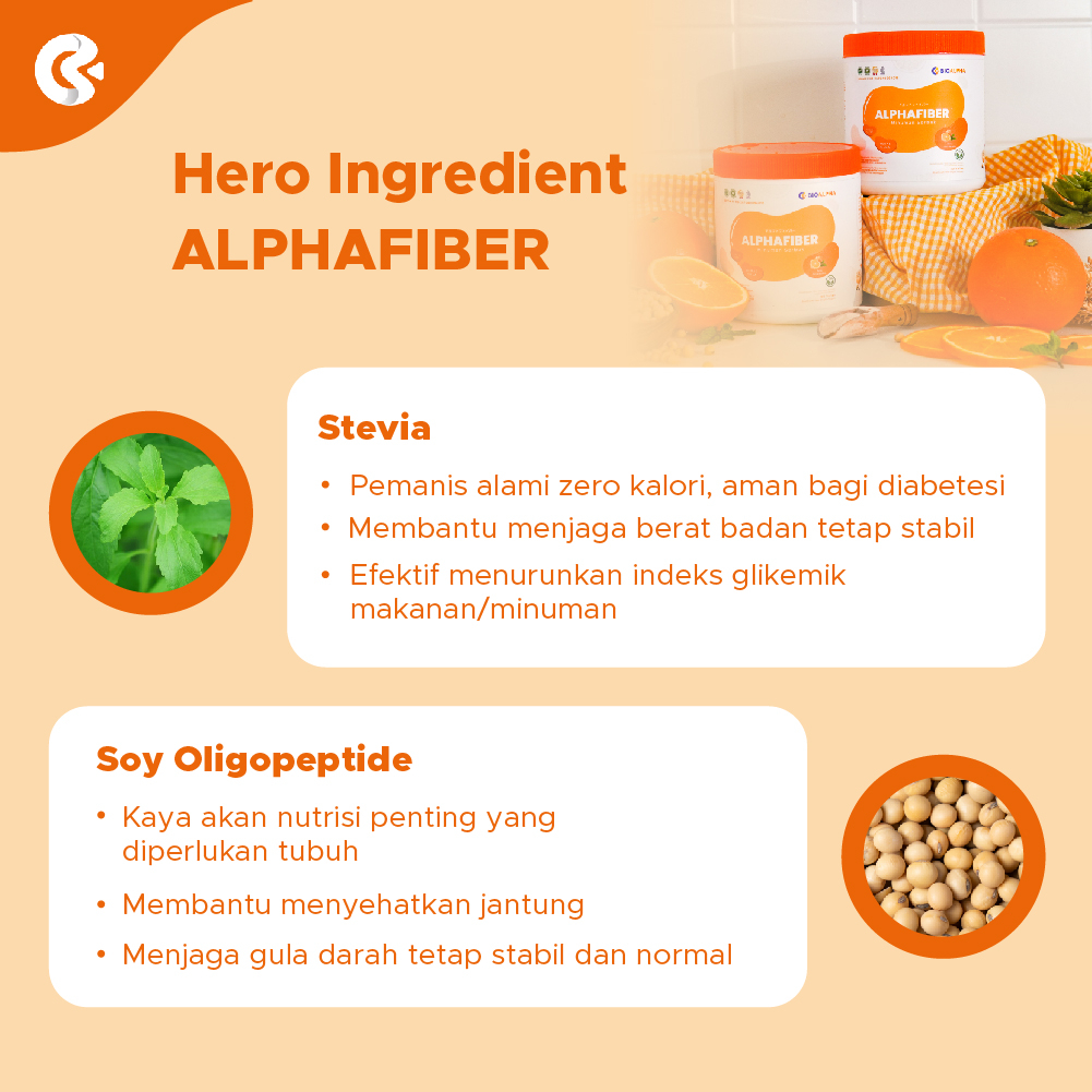 Bio Alpha Alphafiber 250gr 50 Sajian Minuman Fiber Untuk Diabetes