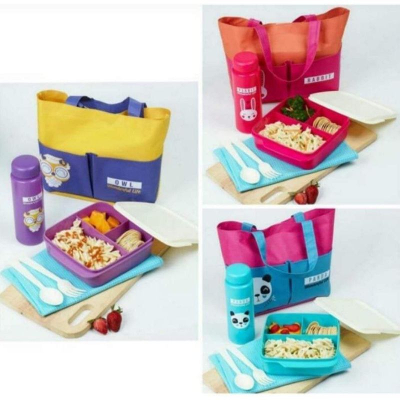 TAS BEKAL SUGA SHUGA / TAS BEKAL ANAK / TEMPAT MAKANAN BONTOT ANAK / KOTAK BEKAL ANAK SET + TAS